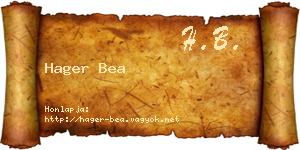 Hager Bea névjegykártya